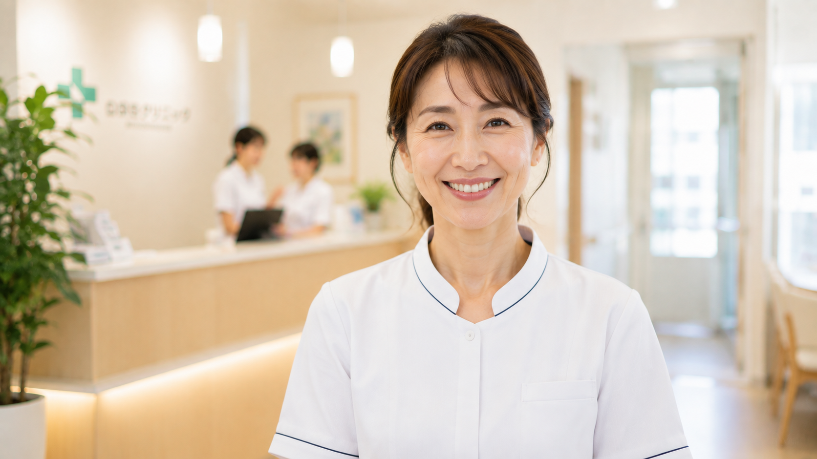 身体への負担が少ない明るいクリニックへ転職し、自信を取り戻して笑顔で働く40代女性看護師