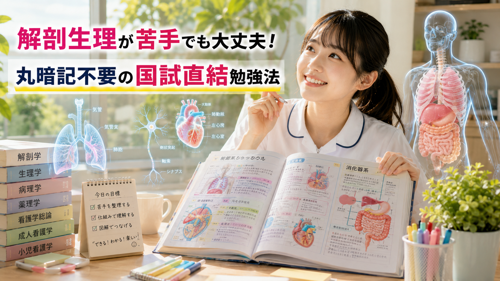 解剖生理が苦手】丸暗記は不要！看護師国試に直結する基礎勉強法