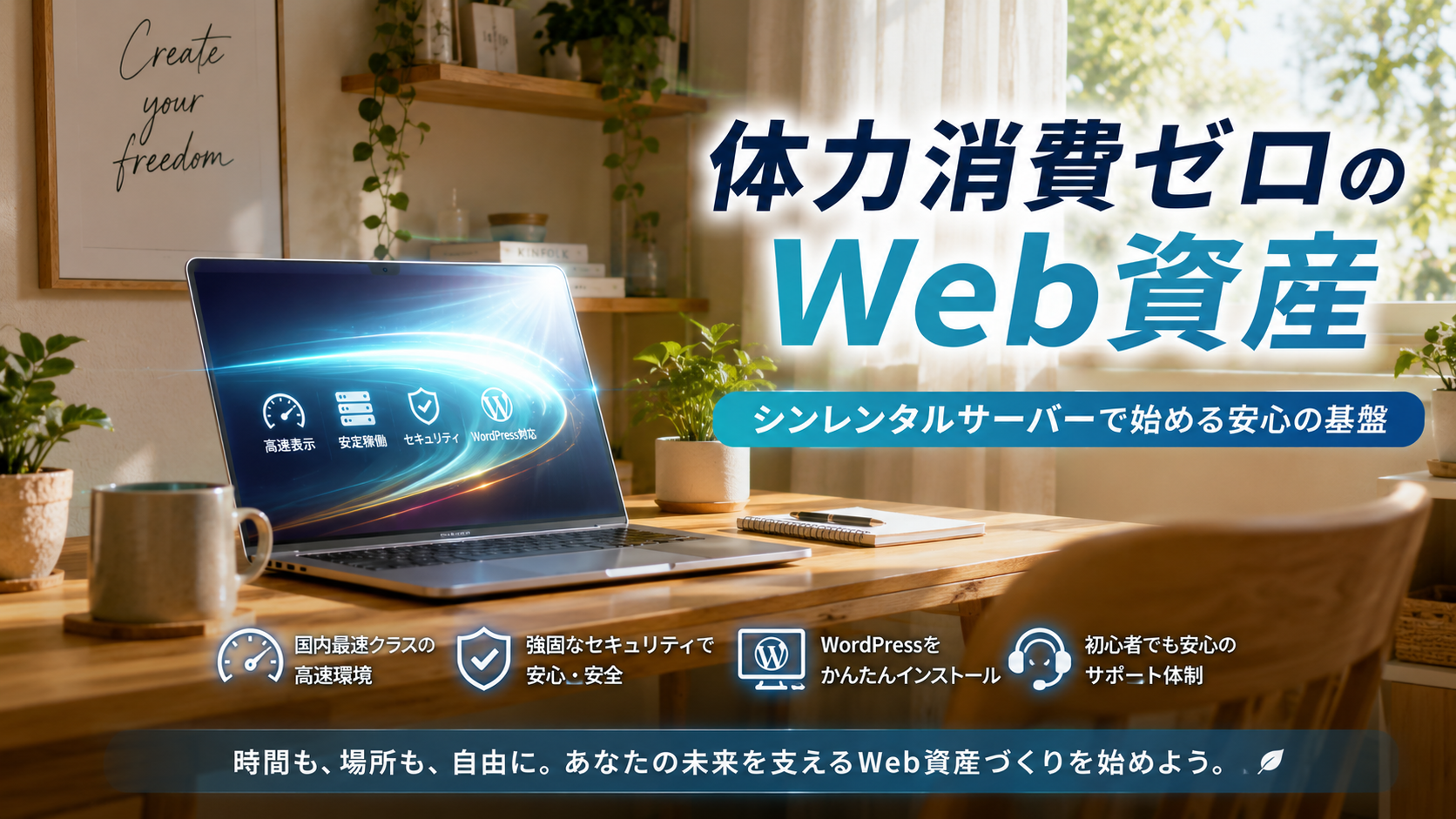 体力を使わずに育てるWeb資産をイメージした自宅のブログ作業環境|シンレンタルサーバーで始める副業ブログの基盤